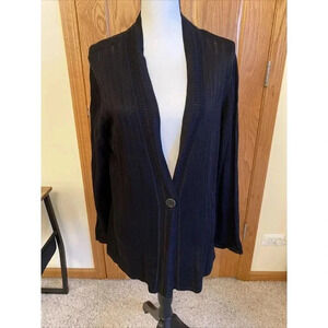 Jones New York XL Black Open Front Cardigan Sweater